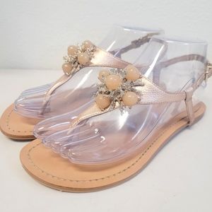 ANTONIO MELANI Rose Gold Embellished Sandals